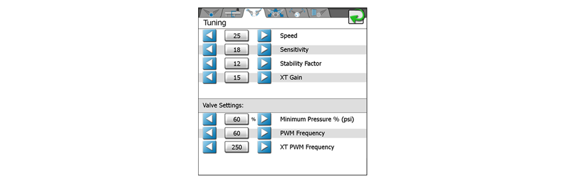 Image of UltraGlide calibration screen