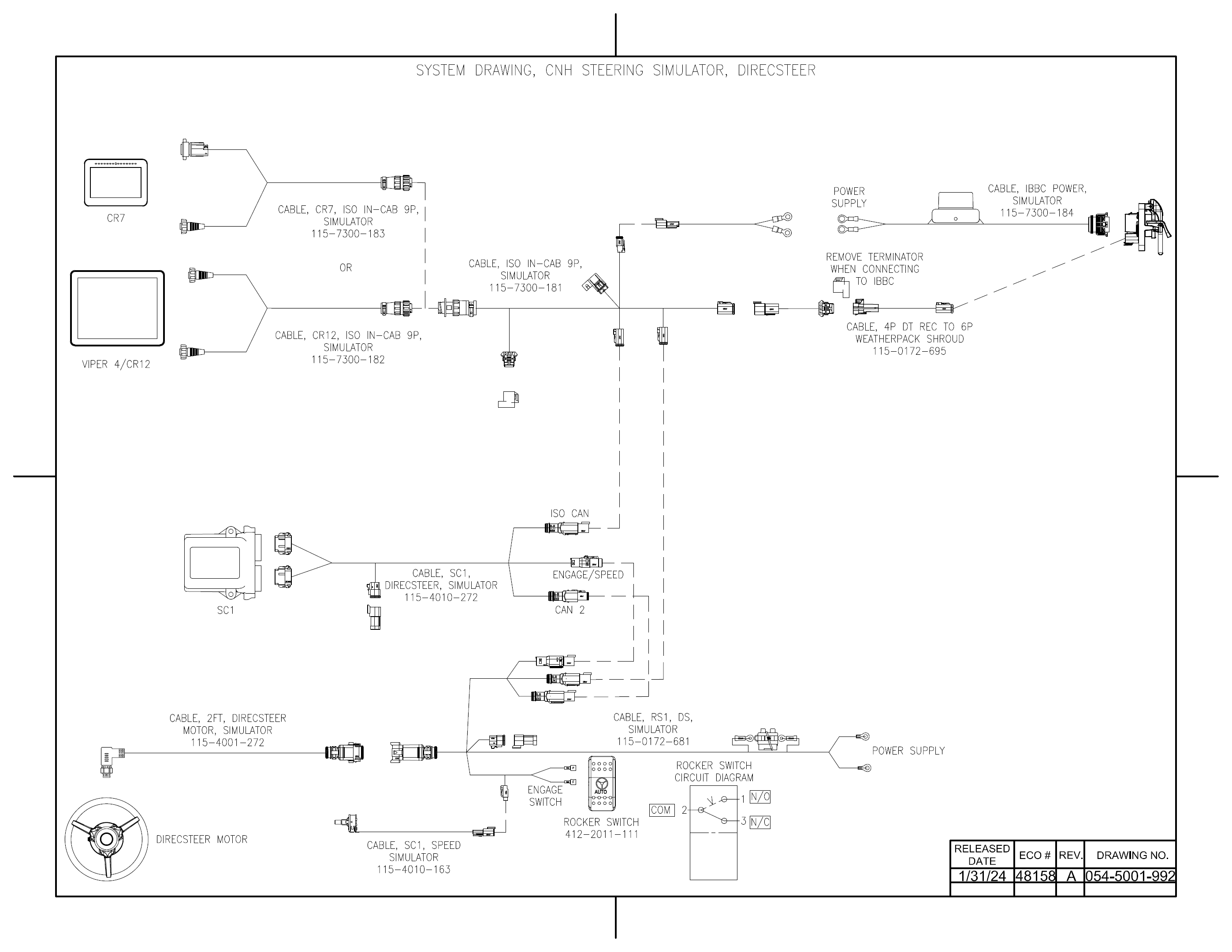 System Drawing, CNH Steering Simulator, DirecSteer